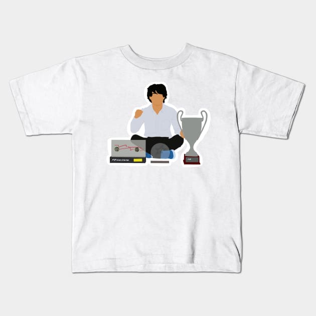 Yuki Tsunoda with his trophies for the 2020 Formula 2 season Kids T-Shirt by royaldutchness